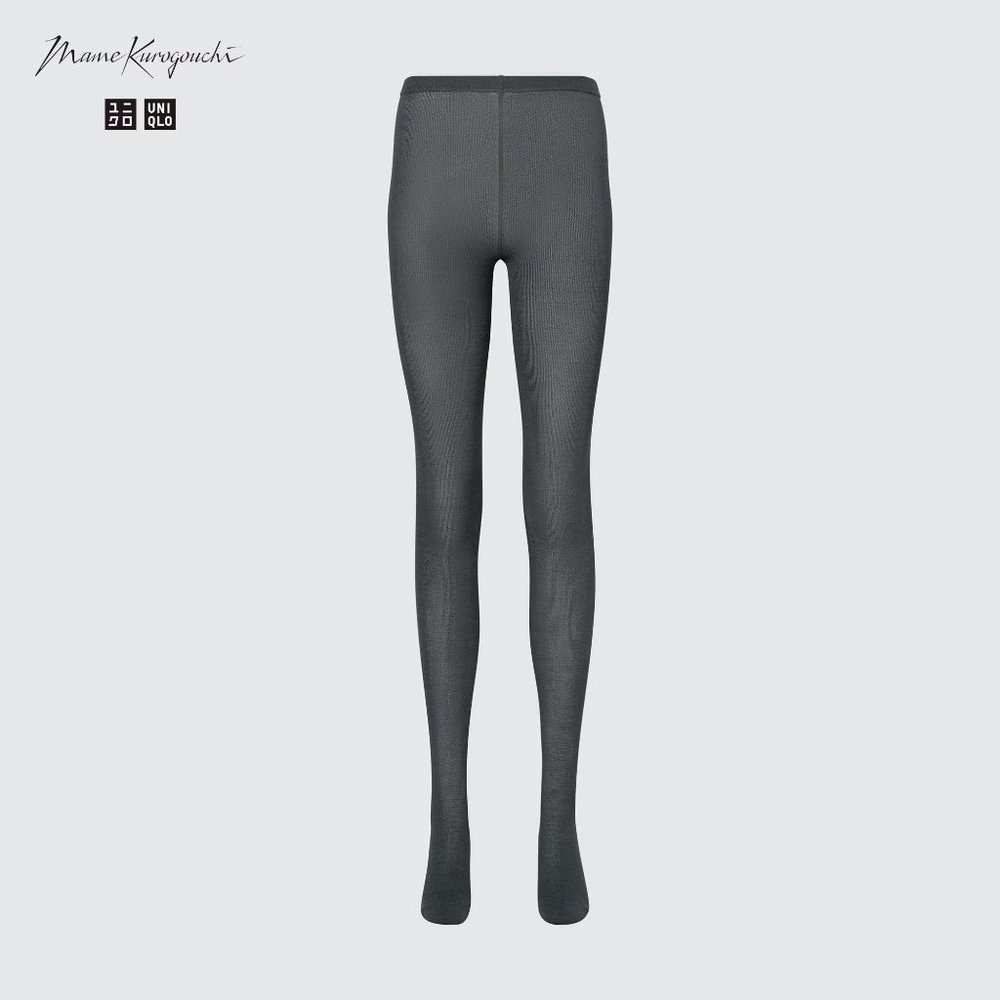 Uniqlo x Mame Kurogouchi HEATTECH Sheer Knitted Tights - Dark Gray
